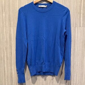 Zara Vibrant Blue Crewneck Sweater